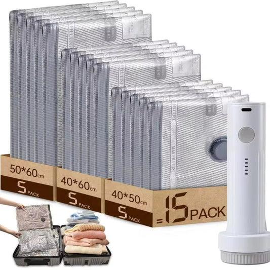 Travel Vac™ + 15 Bolsas de almacenamiento de compresión